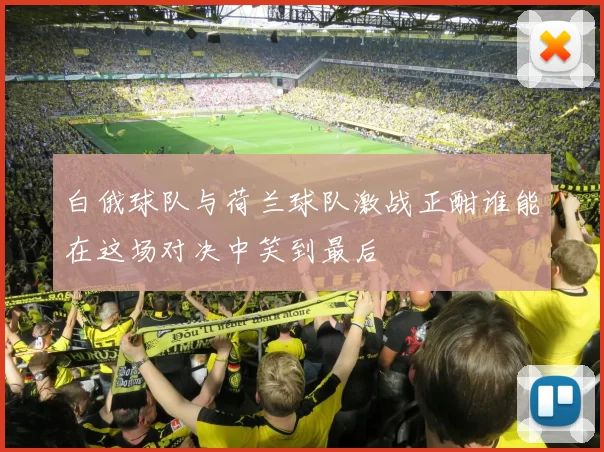 白俄球队与荷兰球队激战正酣谁能在这场对决中笑到最后